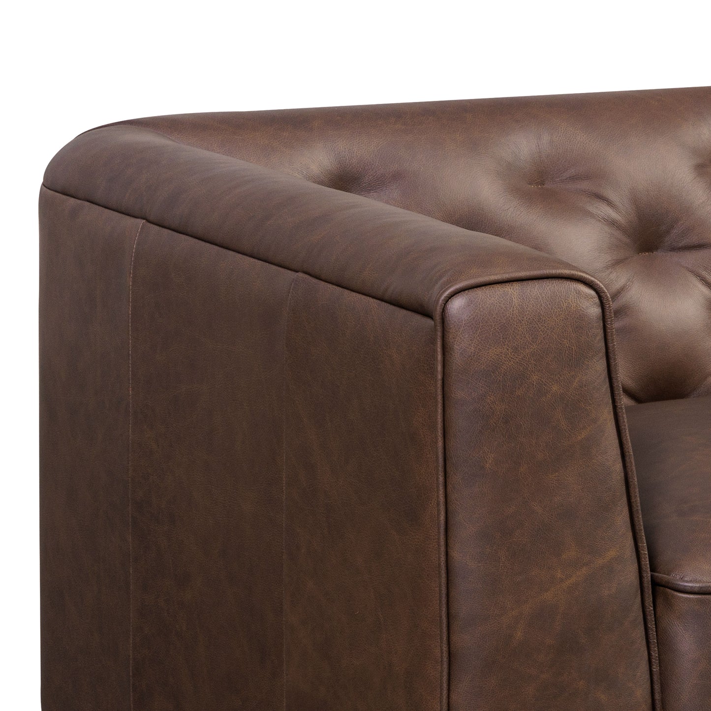 Essex 74" Leather Apartment Sofa | Bridle Brown