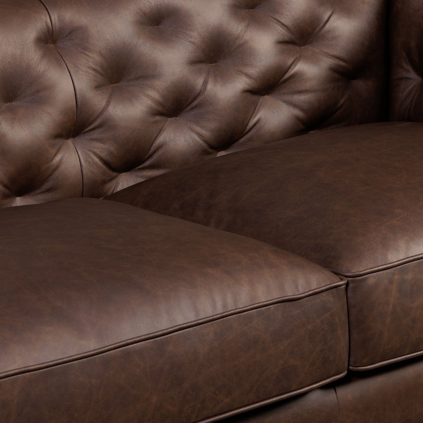 Essex 74" Leather Apartment Sofa | Bridle Brown