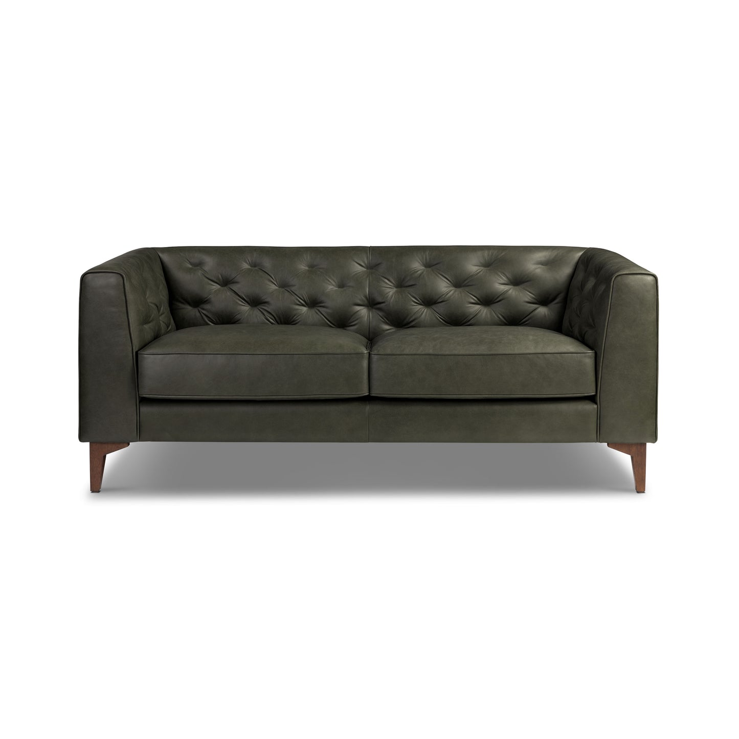 Essex 74" Leather Apartment Sofa | Olivine Green
