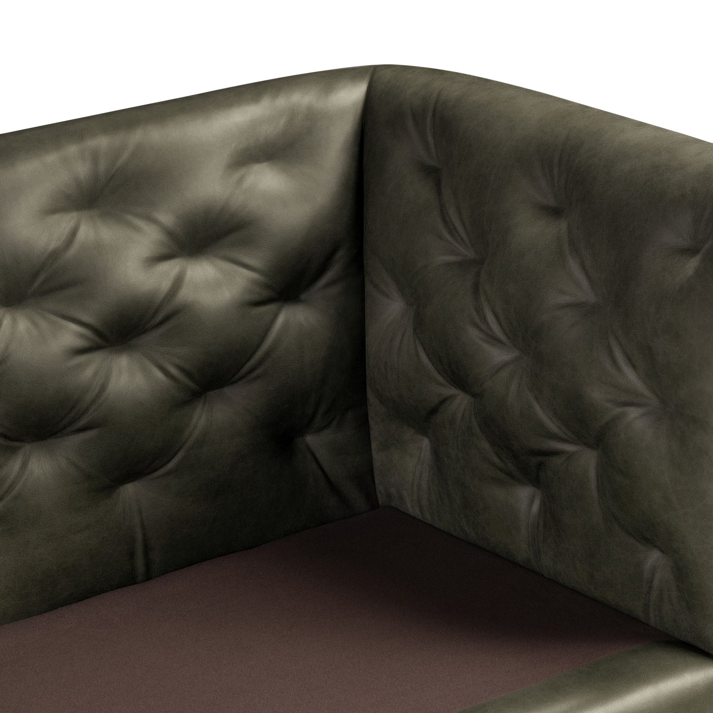 Essex 74" Leather Apartment Sofa | Olivine Green