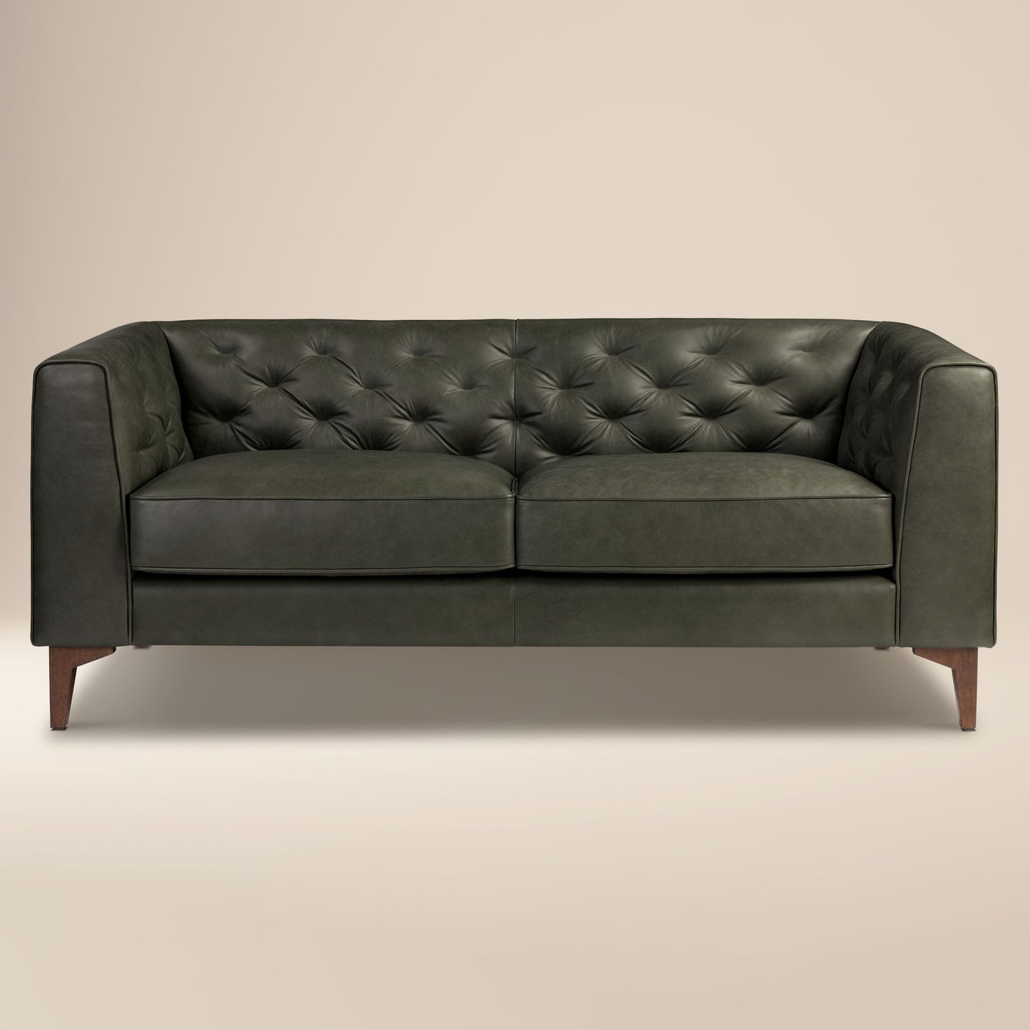 Essex 74" Leather Apartment Sofa | Olivine Green