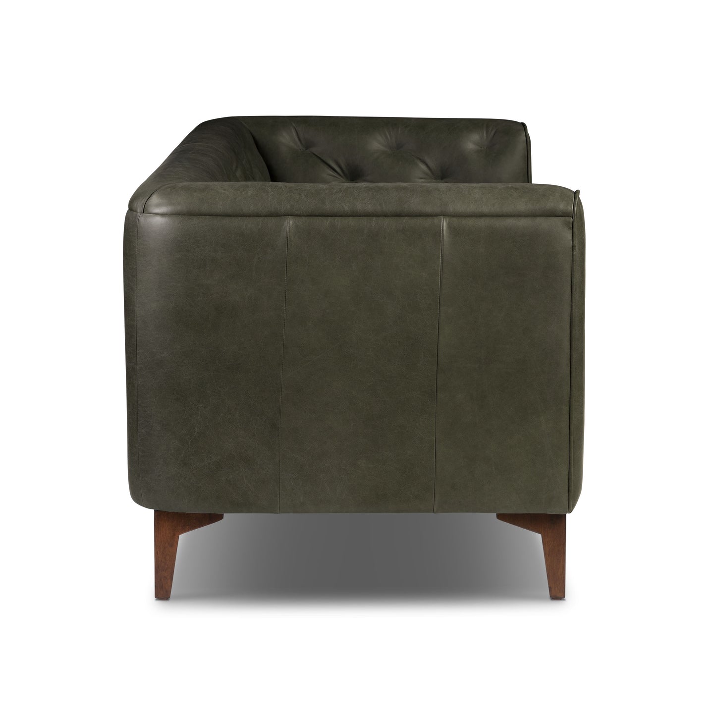 Essex 74" Leather Apartment Sofa | Olivine Green