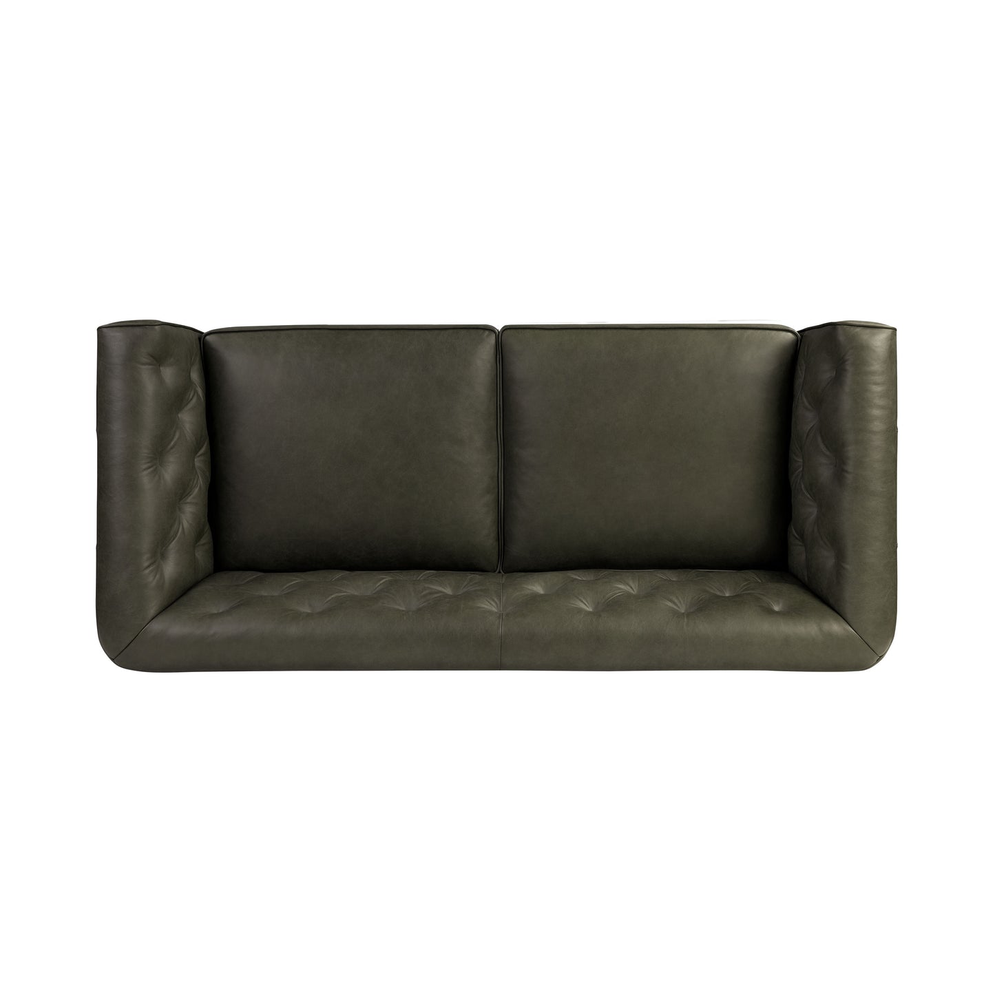 Essex 74" Leather Apartment Sofa | Olivine Green