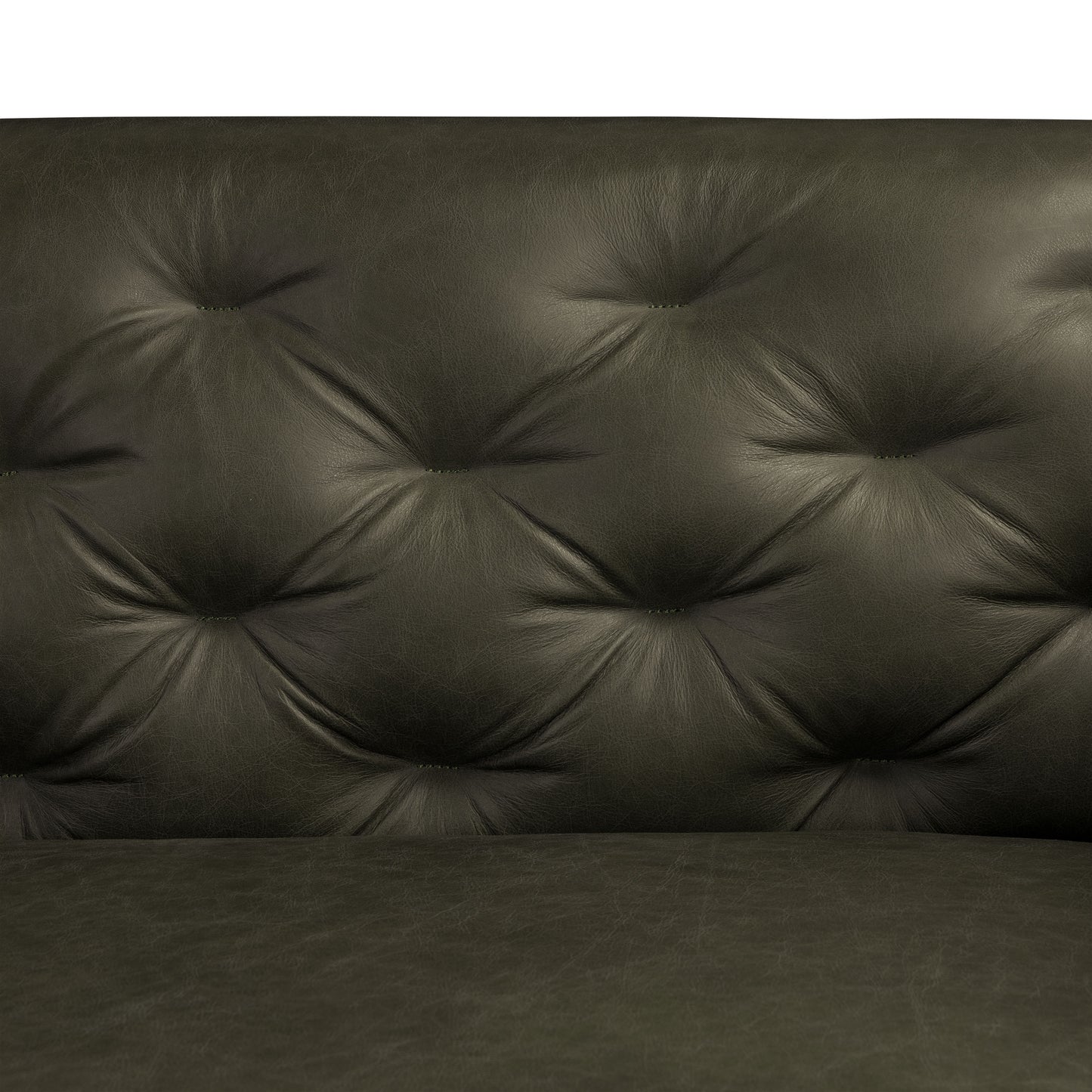 Essex 74" Leather Apartment Sofa | Olivine Green