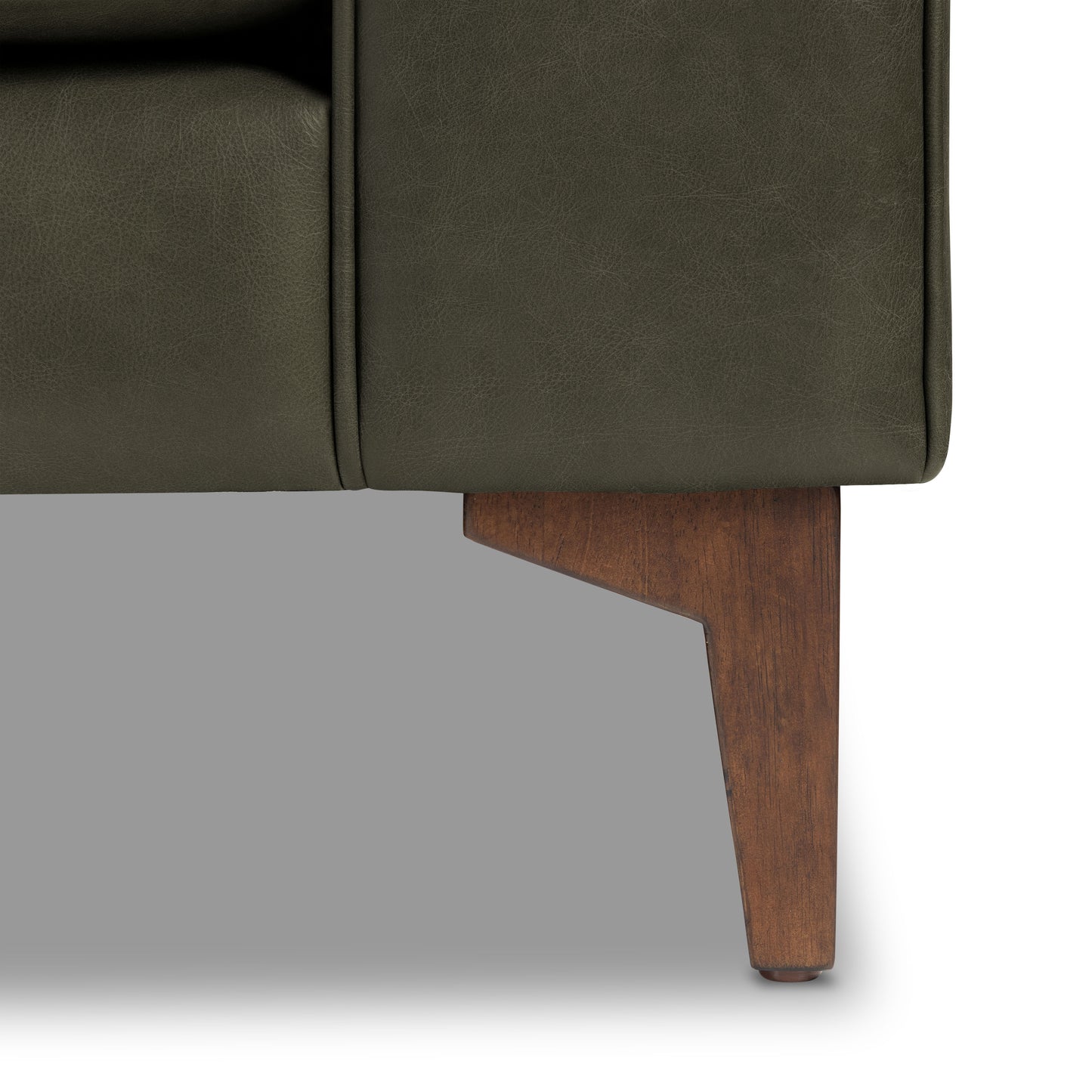 Essex 74" Leather Apartment Sofa | Olivine Green