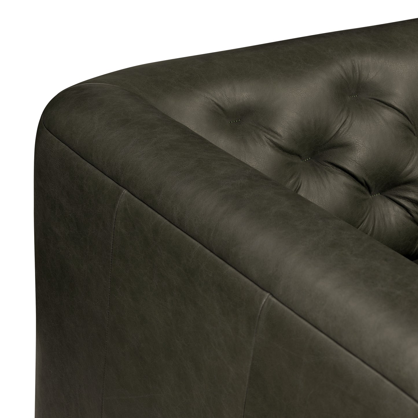 Essex 74" Leather Apartment Sofa | Olivine Green