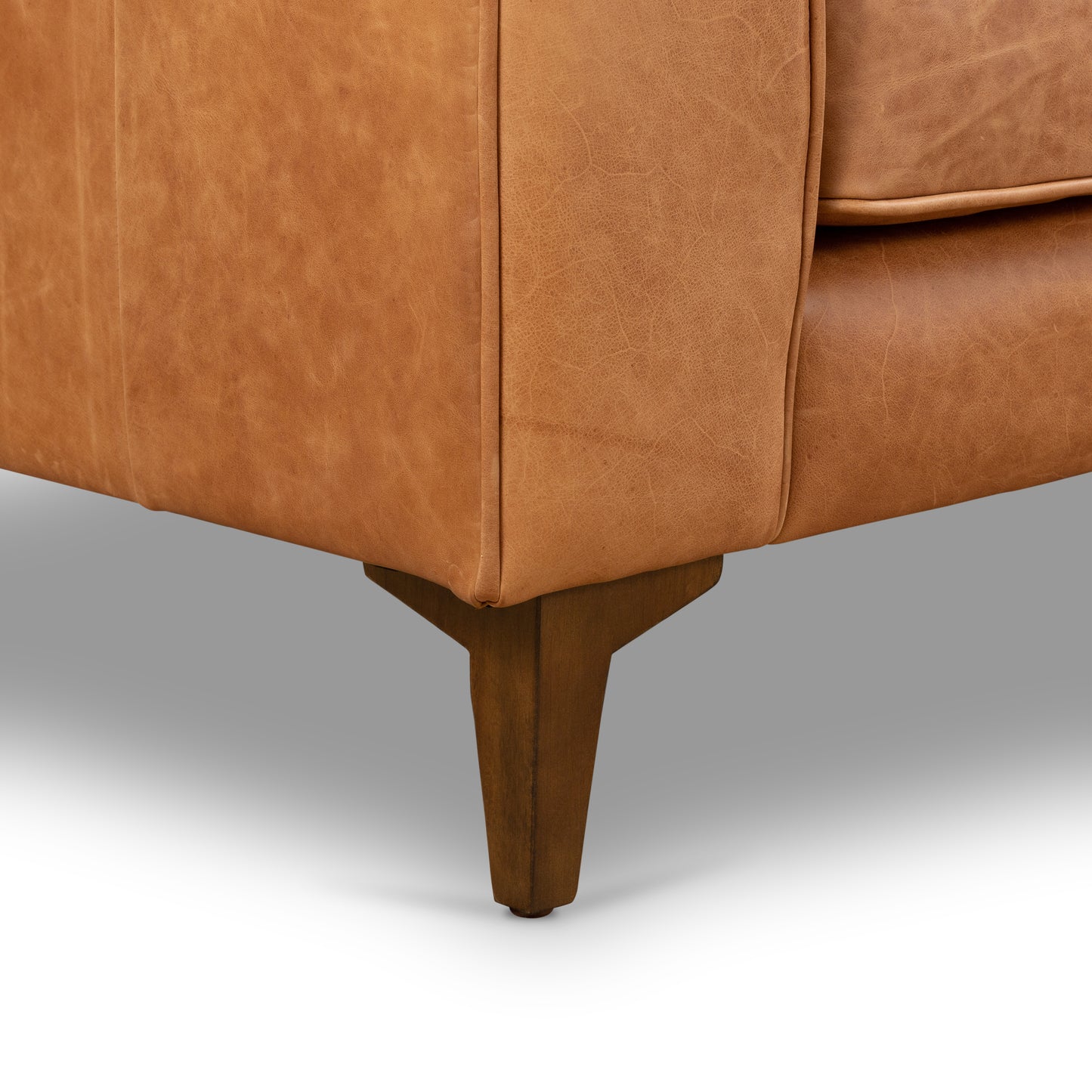 Essex 74" Leather Apartment Sofa | Cognac Tan