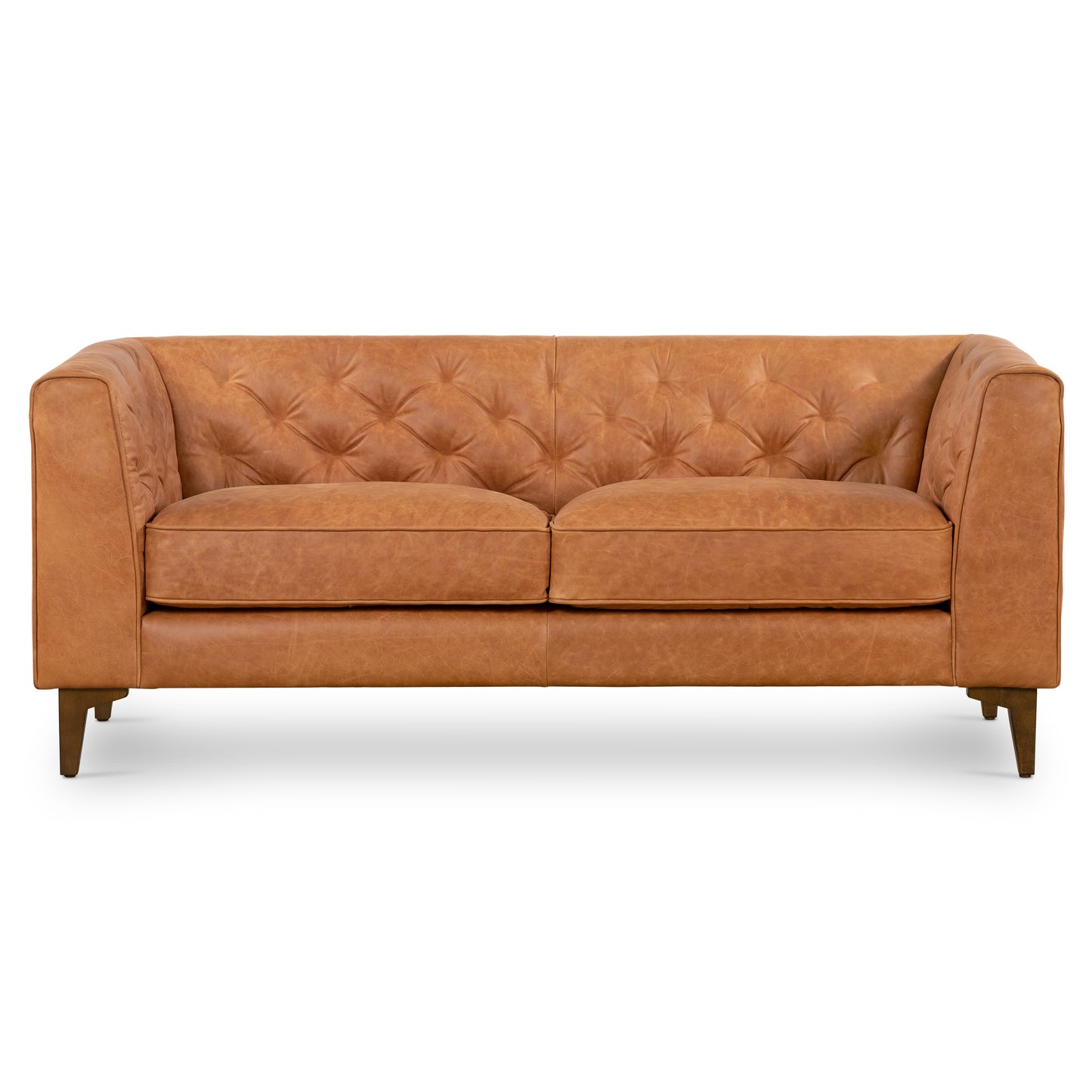 Essex 74" Leather Apartment Sofa | Cognac Tan