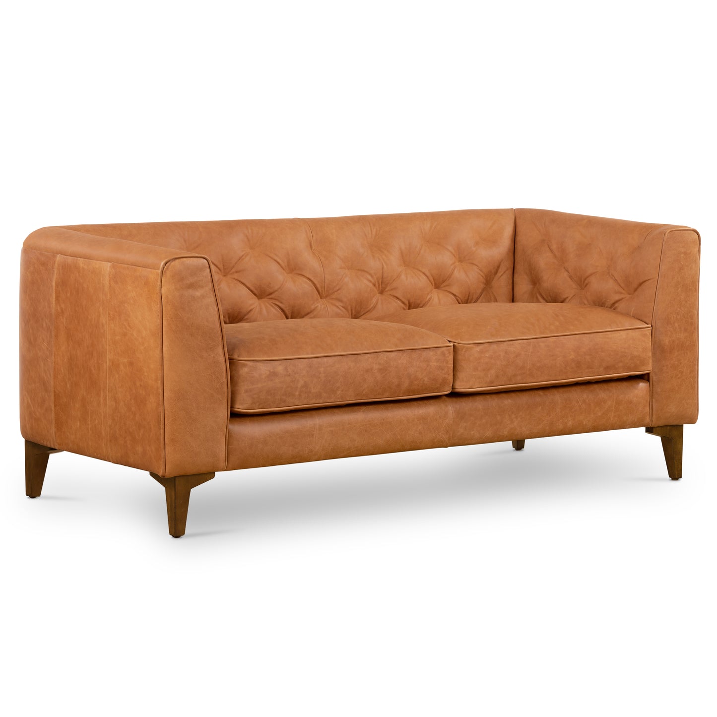 Essex 74" Leather Apartment Sofa | Cognac Tan