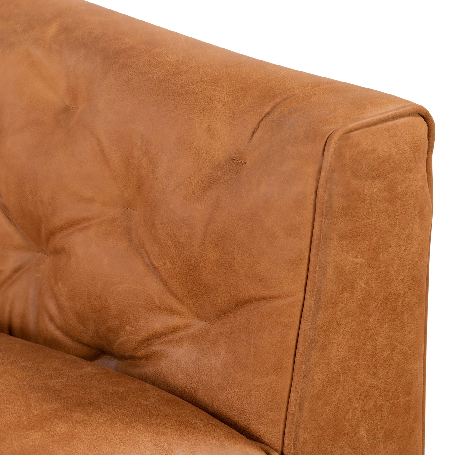 Essex 74" Leather Apartment Sofa | Cognac Tan
