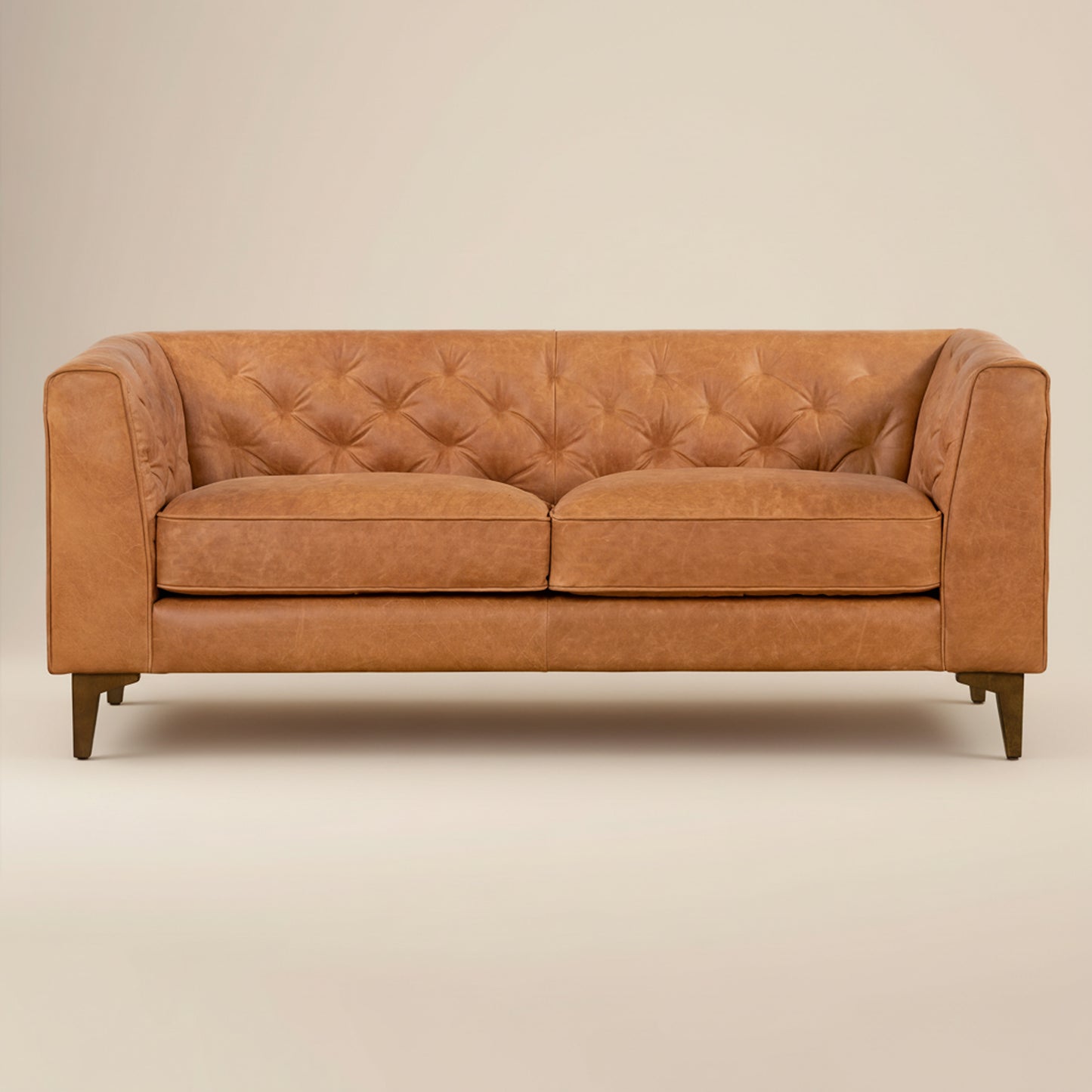 Essex 74" Leather Apartment Sofa | Cognac Tan