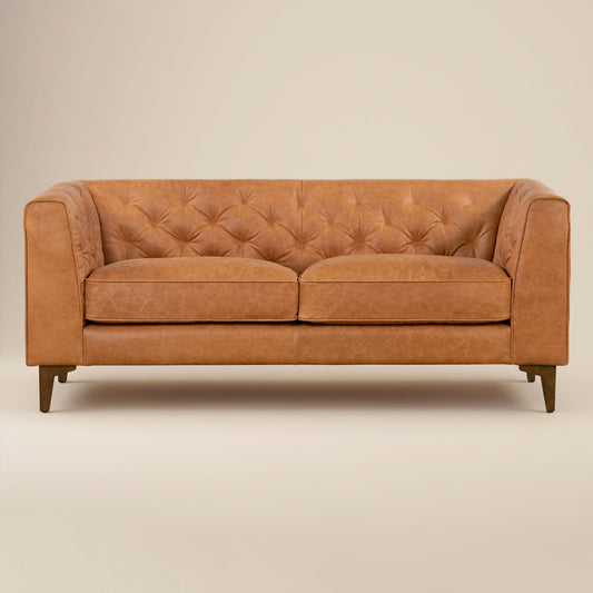 Essex 74" Leather Apartment Sofa | Cognac Tan