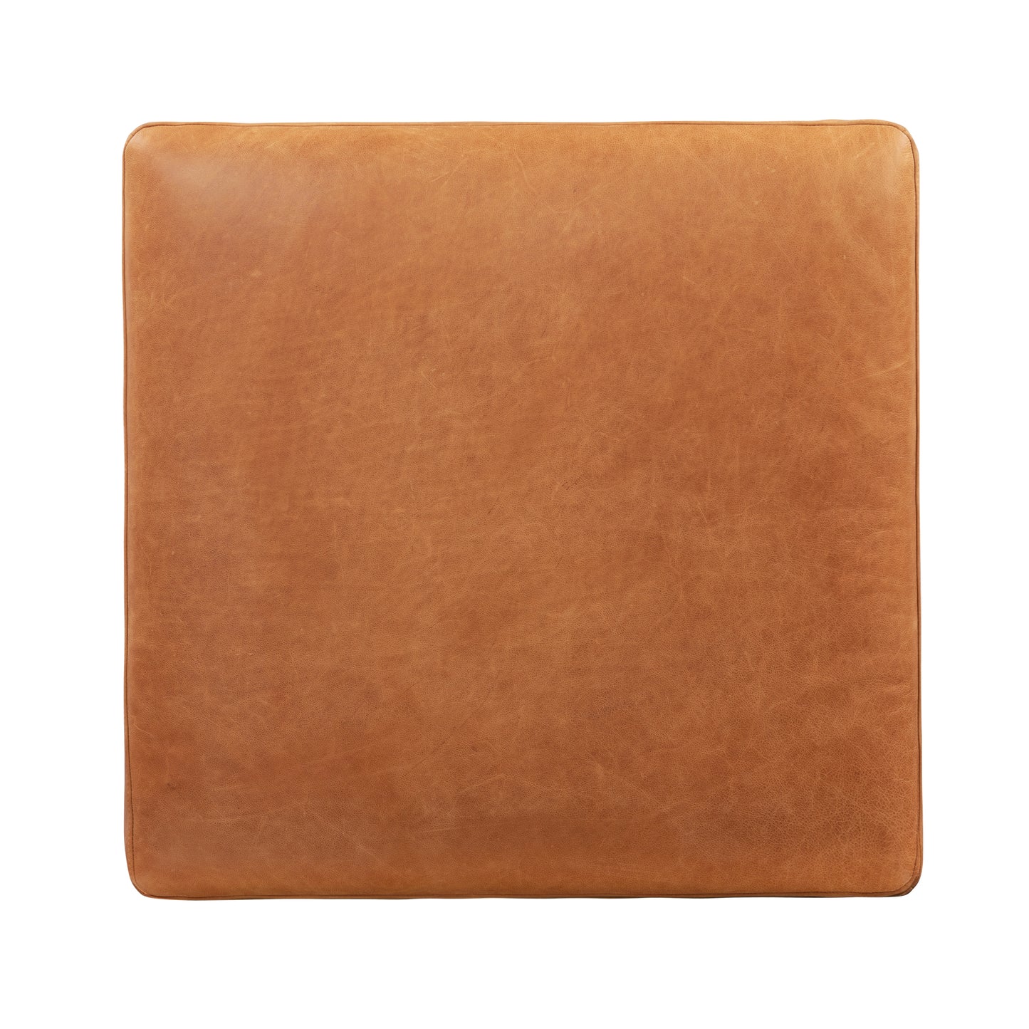 Nolita Leather Ottoman | Cognac Tan
