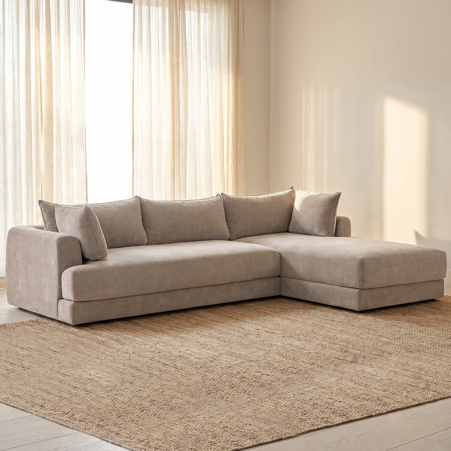 Marcel Right-Facing Sectional | Taupe Brown lifestyle_image