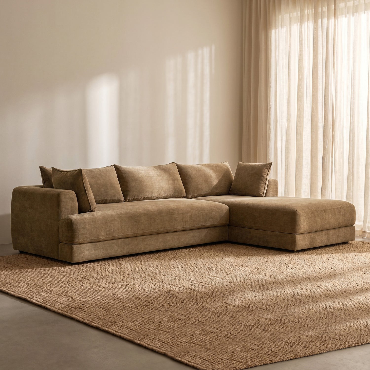 Marcel 122” Right-Facing Chaise Sectional | Tawny Brown lifestyle_image
