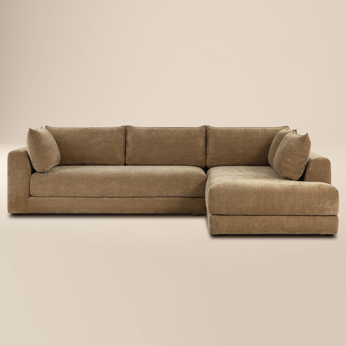 Marcel 122” Right-Facing Bumper Chaise Sectional | Tawny Brown