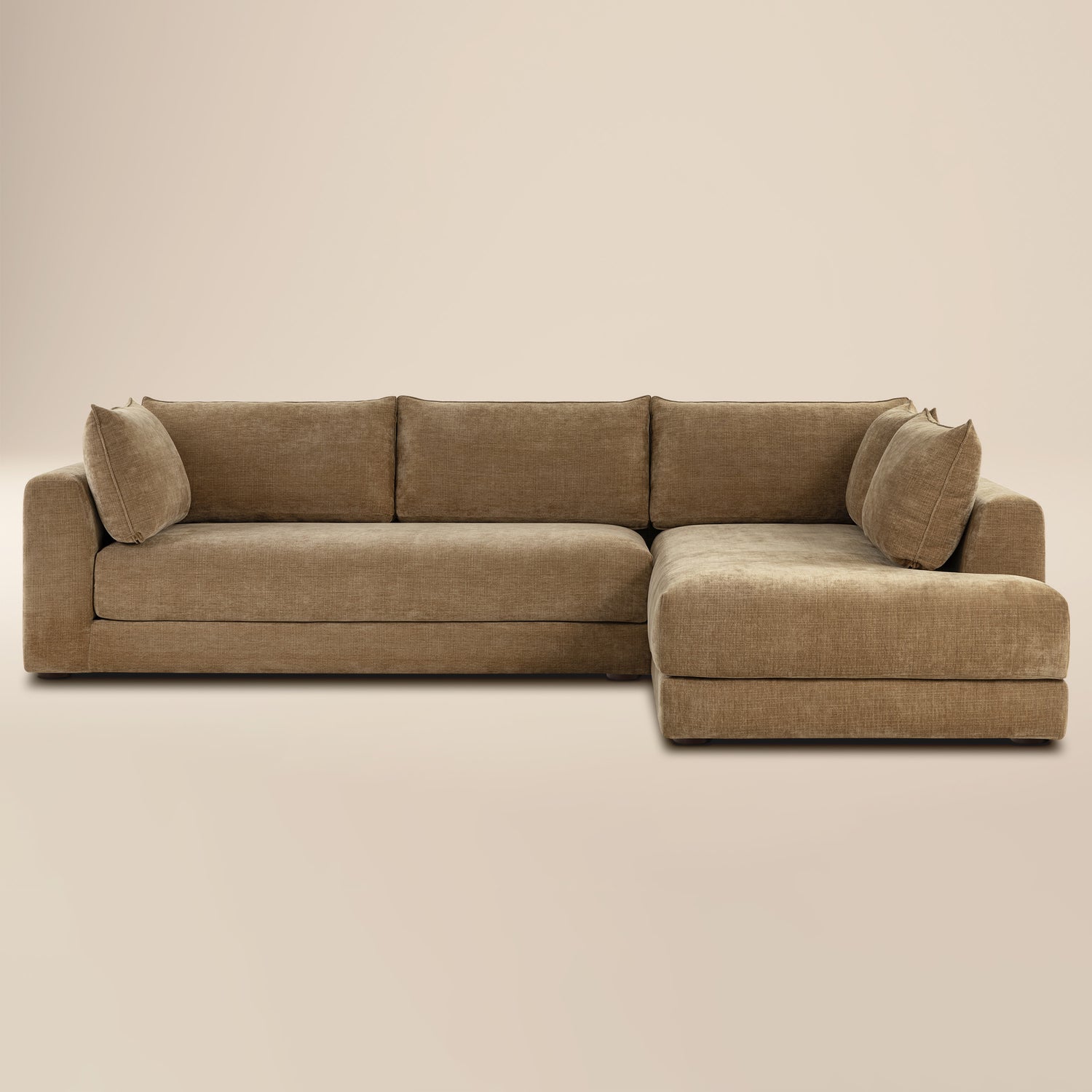 Marcel 122” Right-Facing Bumper Chaise Sectional | Tawny Brown 