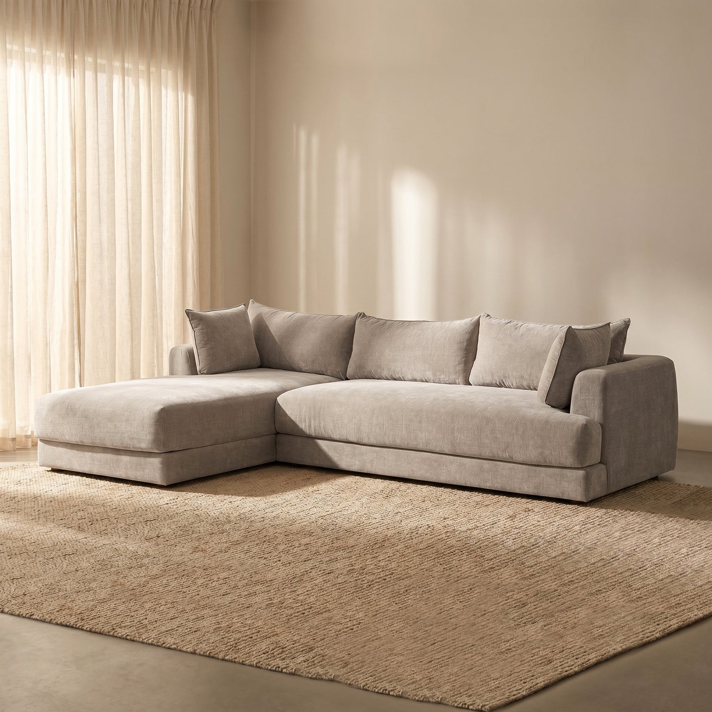 Marcel Left-Facing Sectional | Taupe Brown