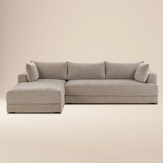 Marcel Left-Facing Sectional | Taupe Brown