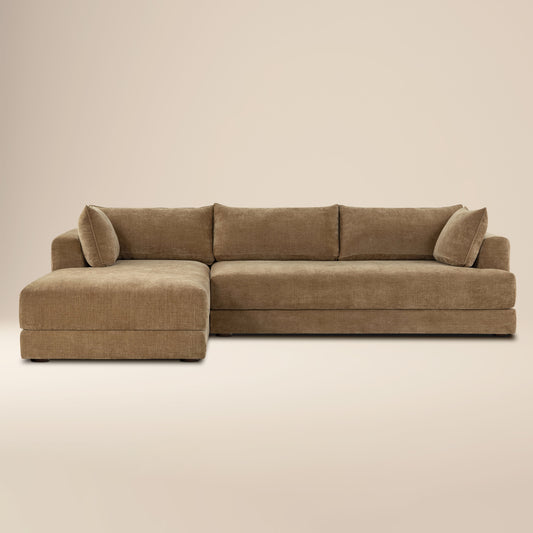 Marcel 122" Left-Facing Sectional | Tawny Brown