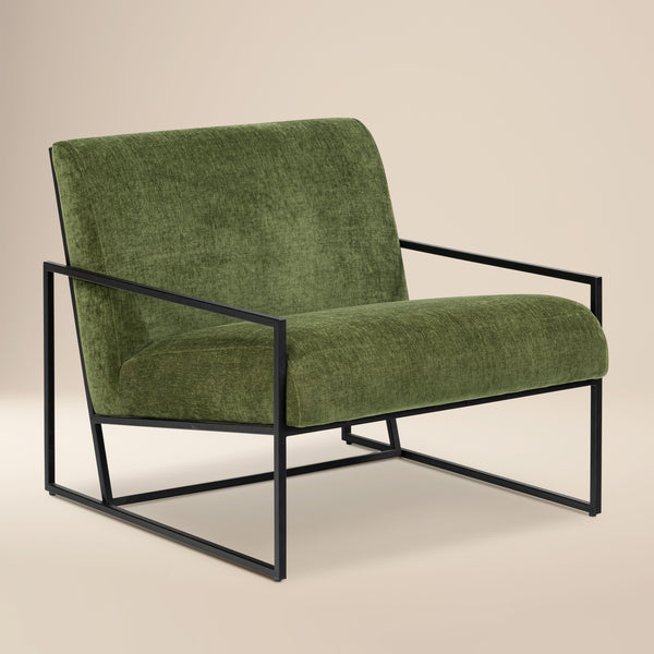 Bo Fabric Lounge Chair | Distressed Green