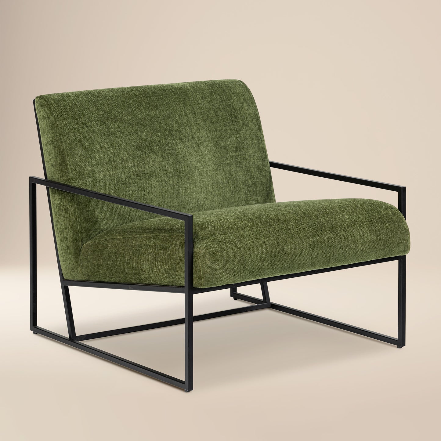 Bo Fabric Lounge Chair | Distressed Green