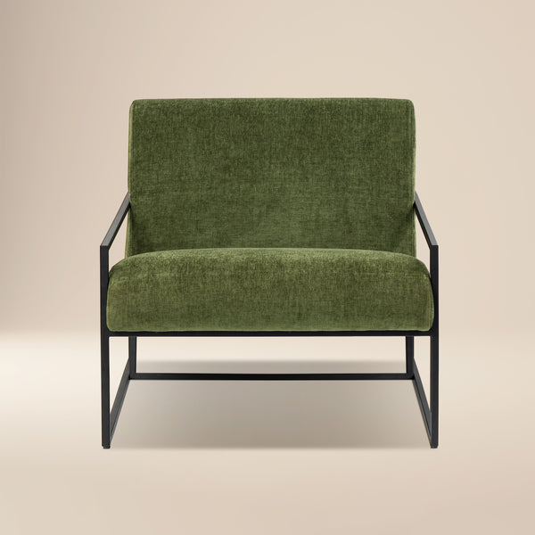 Bo Fabric Lounge Chair | Distressed Green