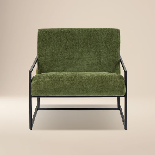 Bo Fabric Lounge Chair | Distressed Green