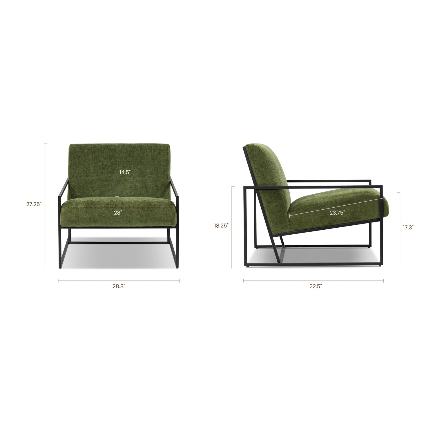 Bo Fabric Lounge Chair | Distressed Green 