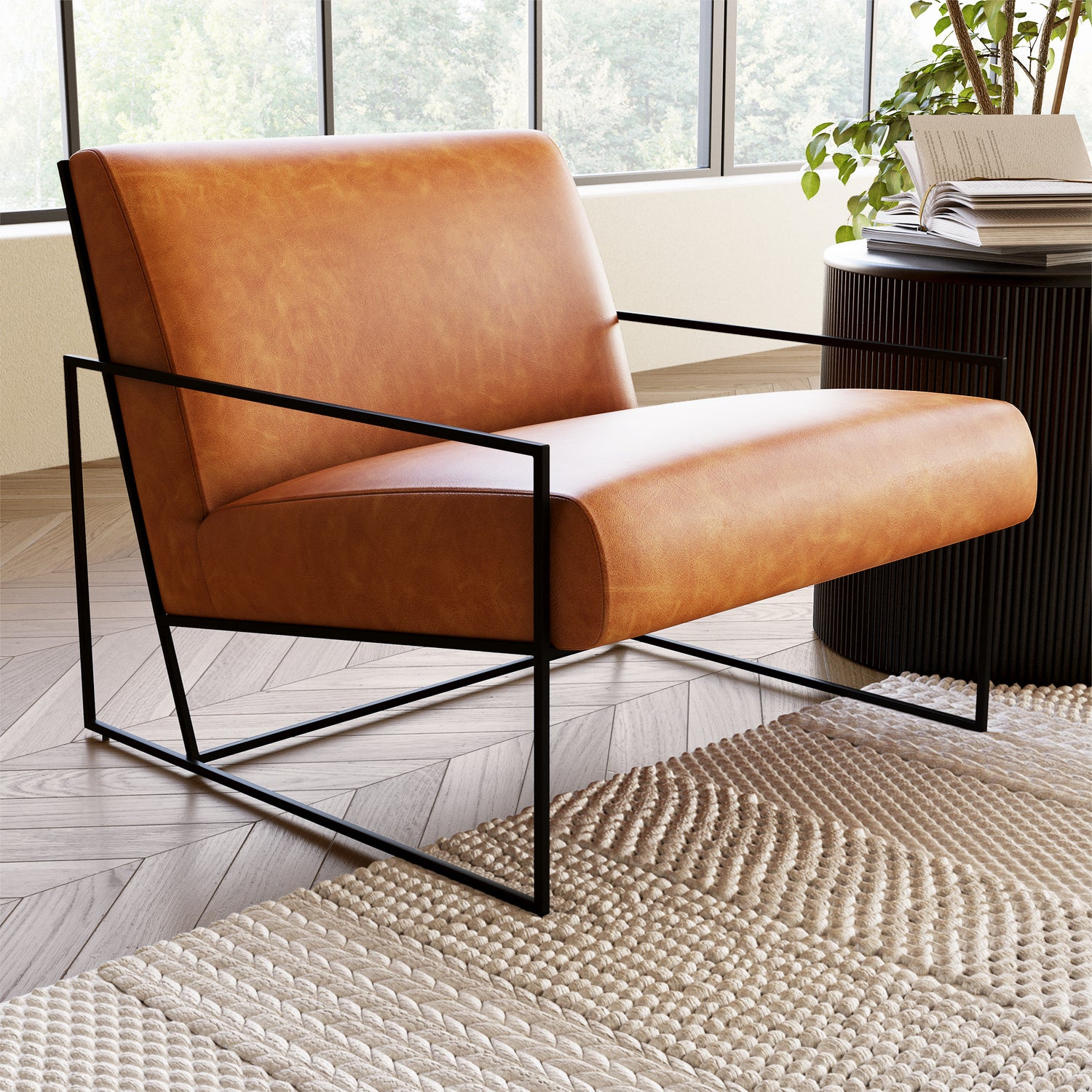 Bo Leather Lounge Chair | Cognac Tan lifestyle_image