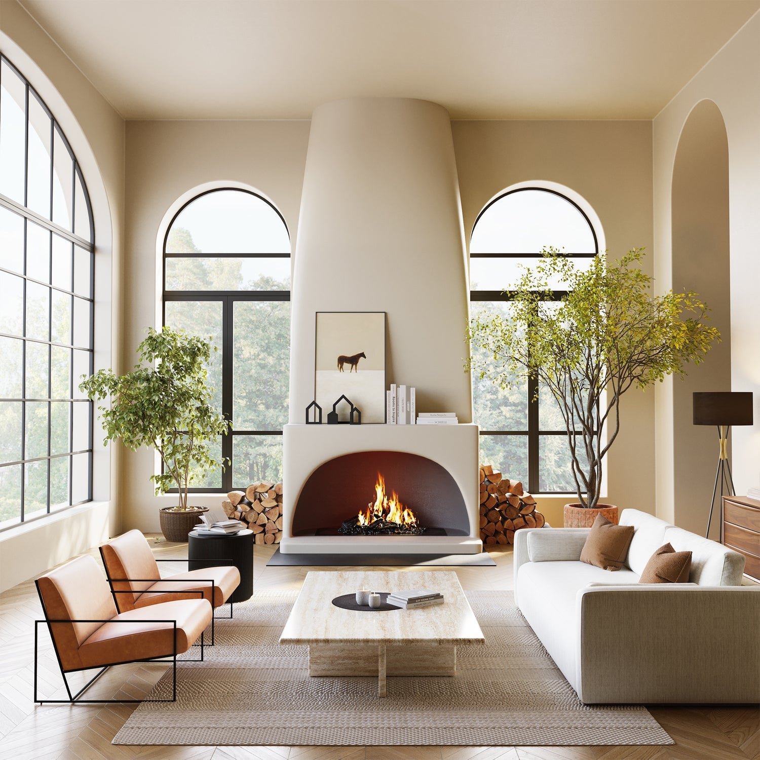 Bo Leather Lounge Chair | Cognac Tan 
