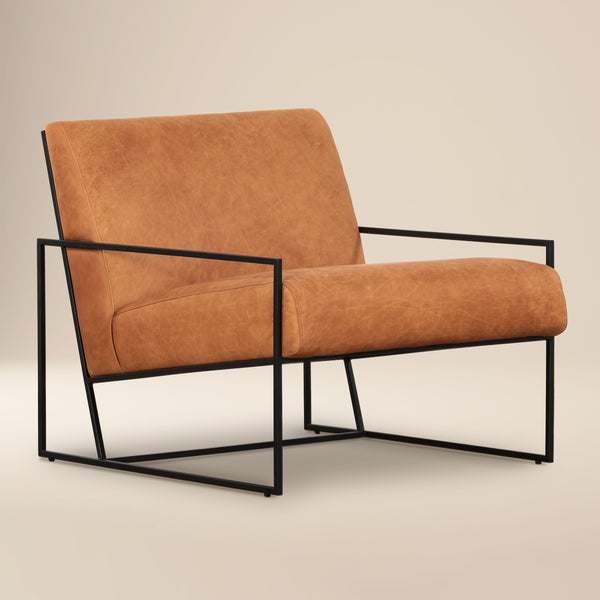 Bo Leather Lounge Chair | Cognac Tan