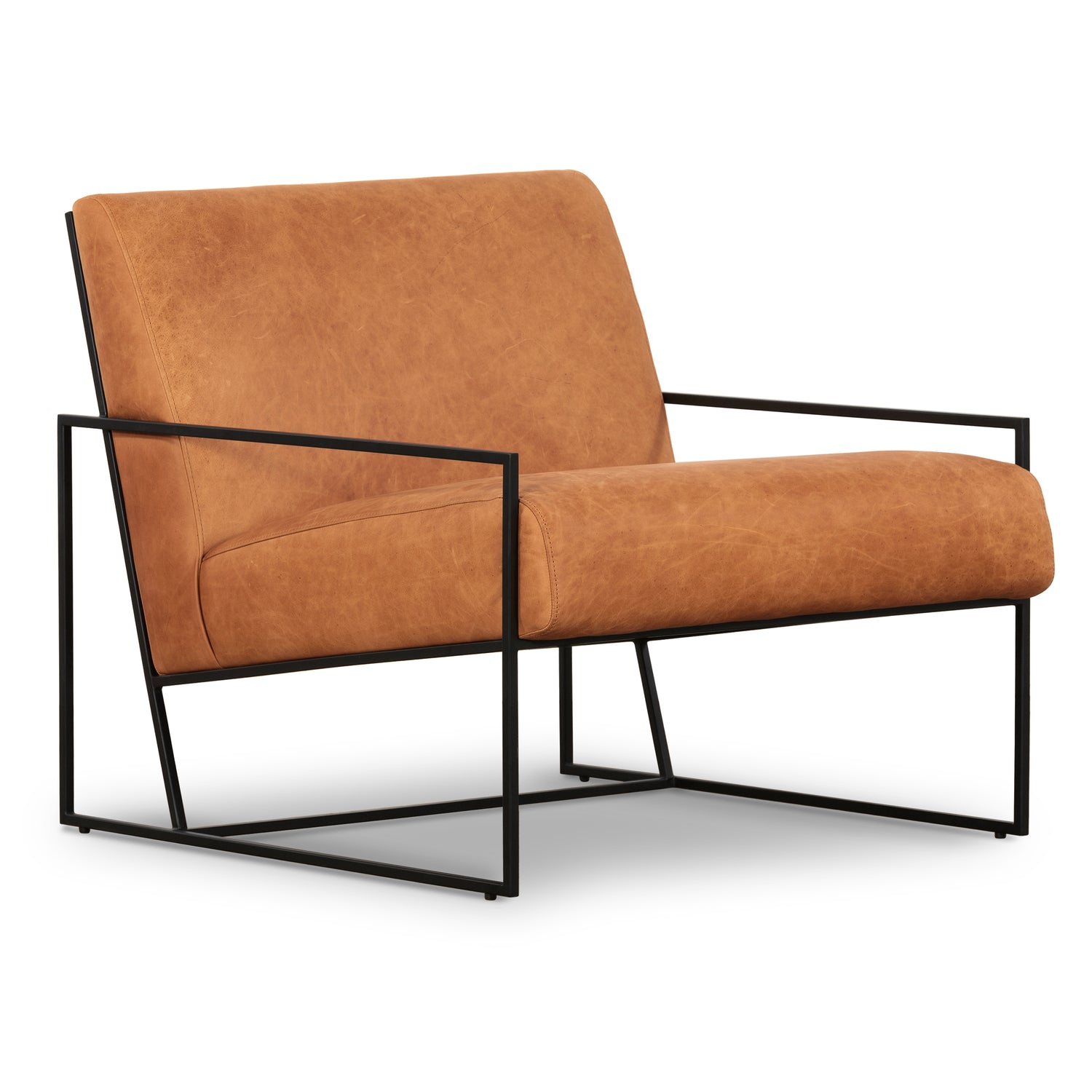 Bo Leather Lounge Chair | Cognac Tan 
