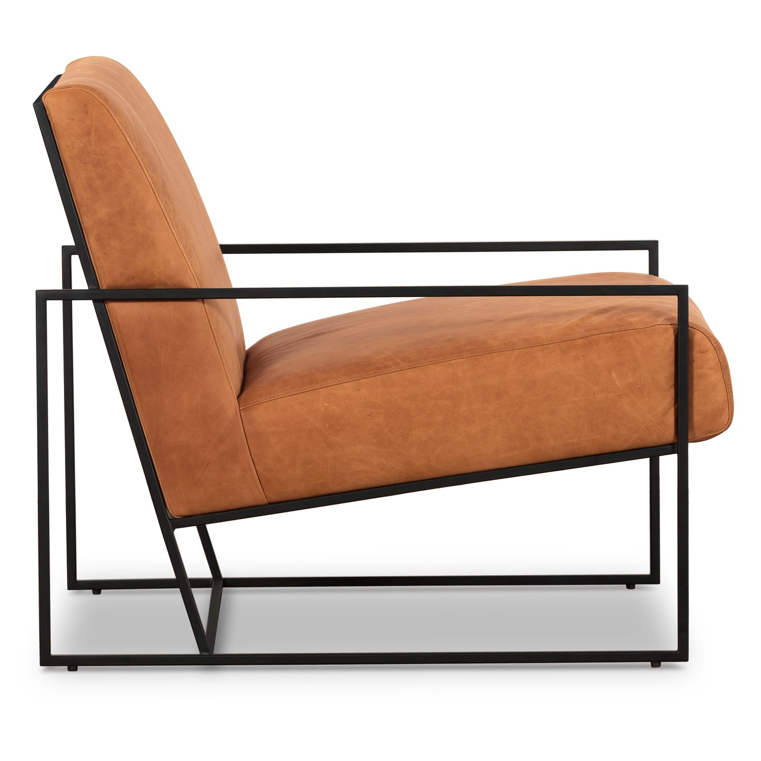 Bo Leather Lounge Chair | Cognac Tan 