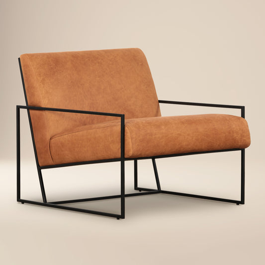 Bo Leather Lounge Chair | Cognac Tan