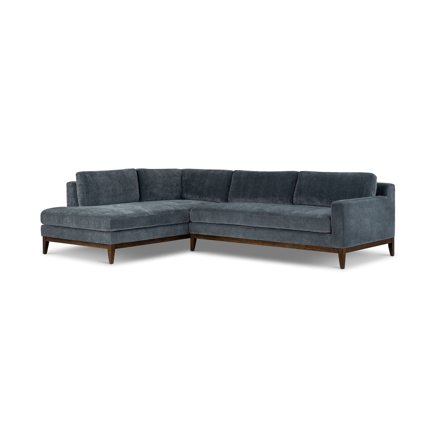 Zyon 115" Left-Facing Bumper Chaise Sectional | Boreal Blue