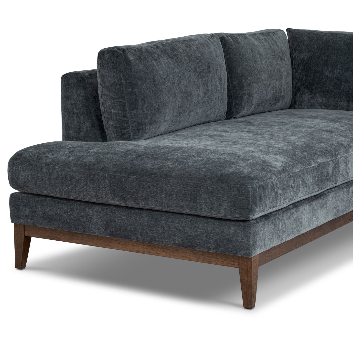 Zyon 115" Left-Facing Bumper Chaise Sectional | Boreal Blue