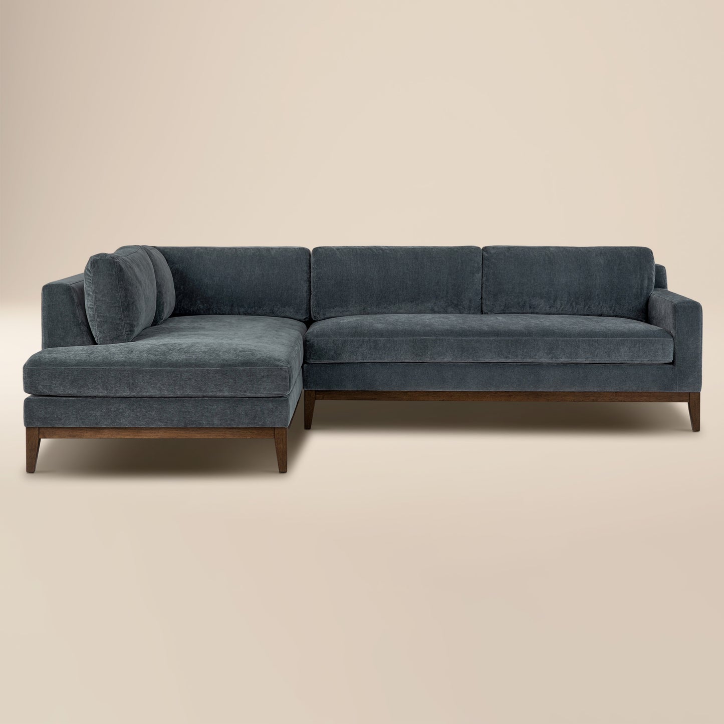 Zyon 115" Left-Facing Bumper Chaise Sectional | Boreal Blue