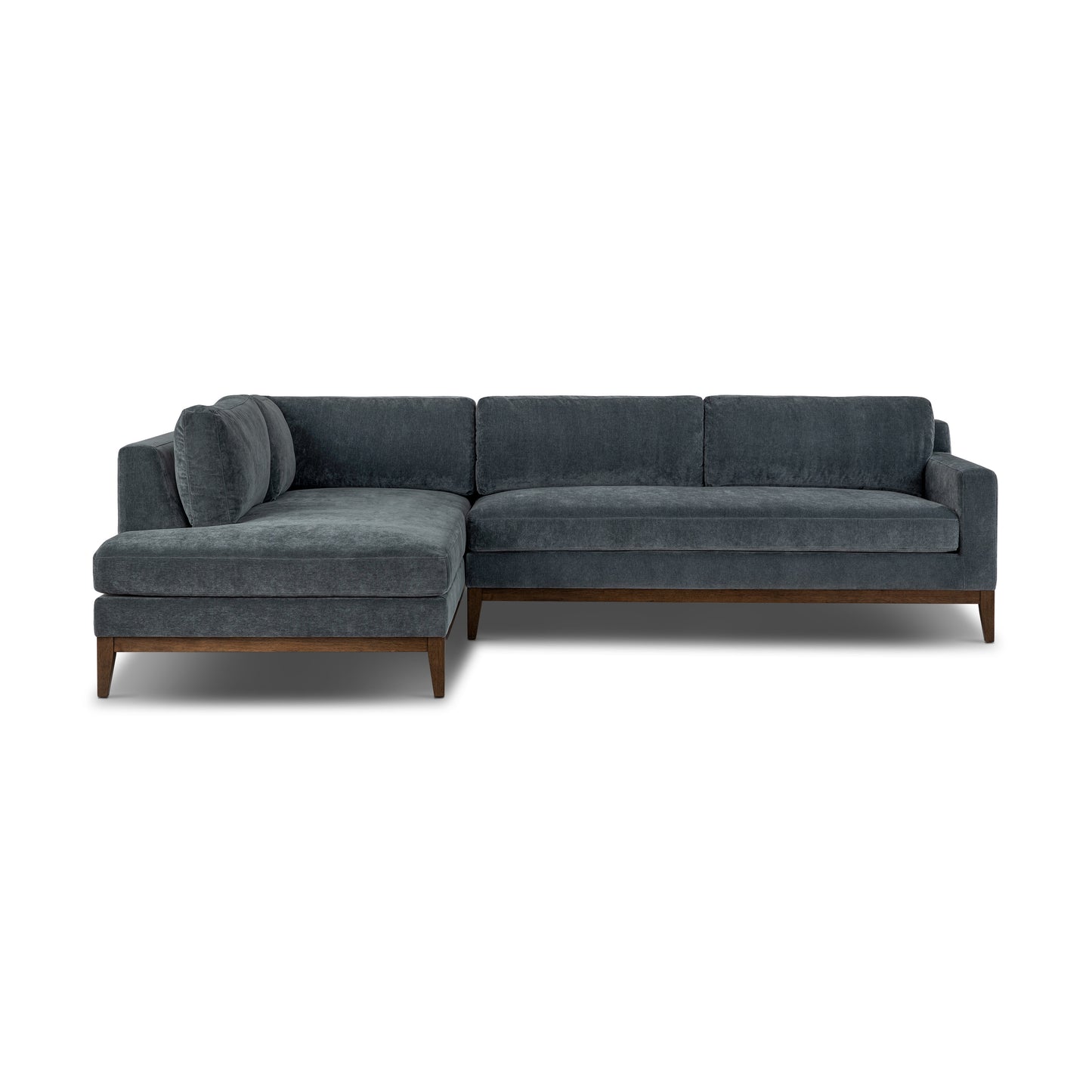 Zyon 115" Left-Facing Bumper Chaise Sectional | Boreal Blue