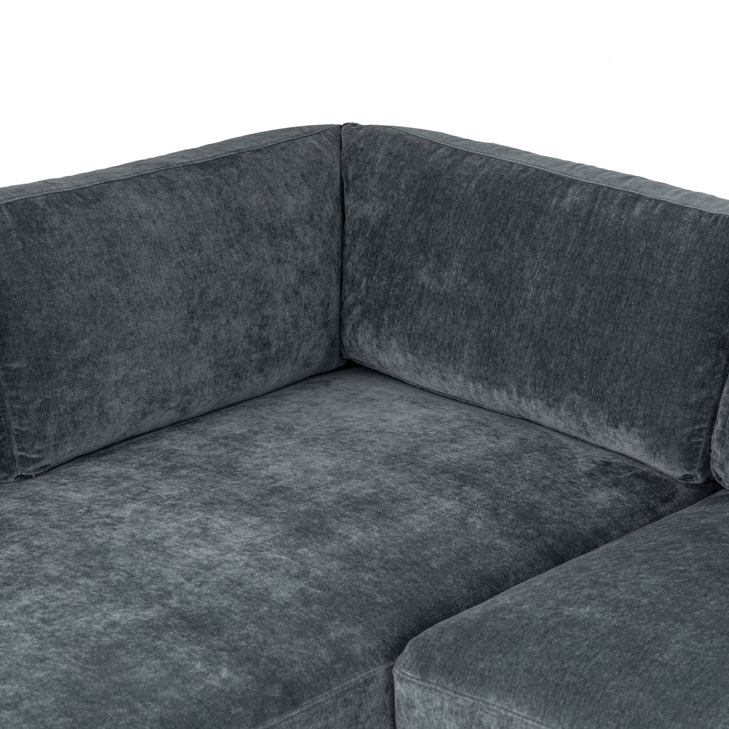 Zyon 115" Left-Facing Bumper Chaise Sectional | Boreal Blue