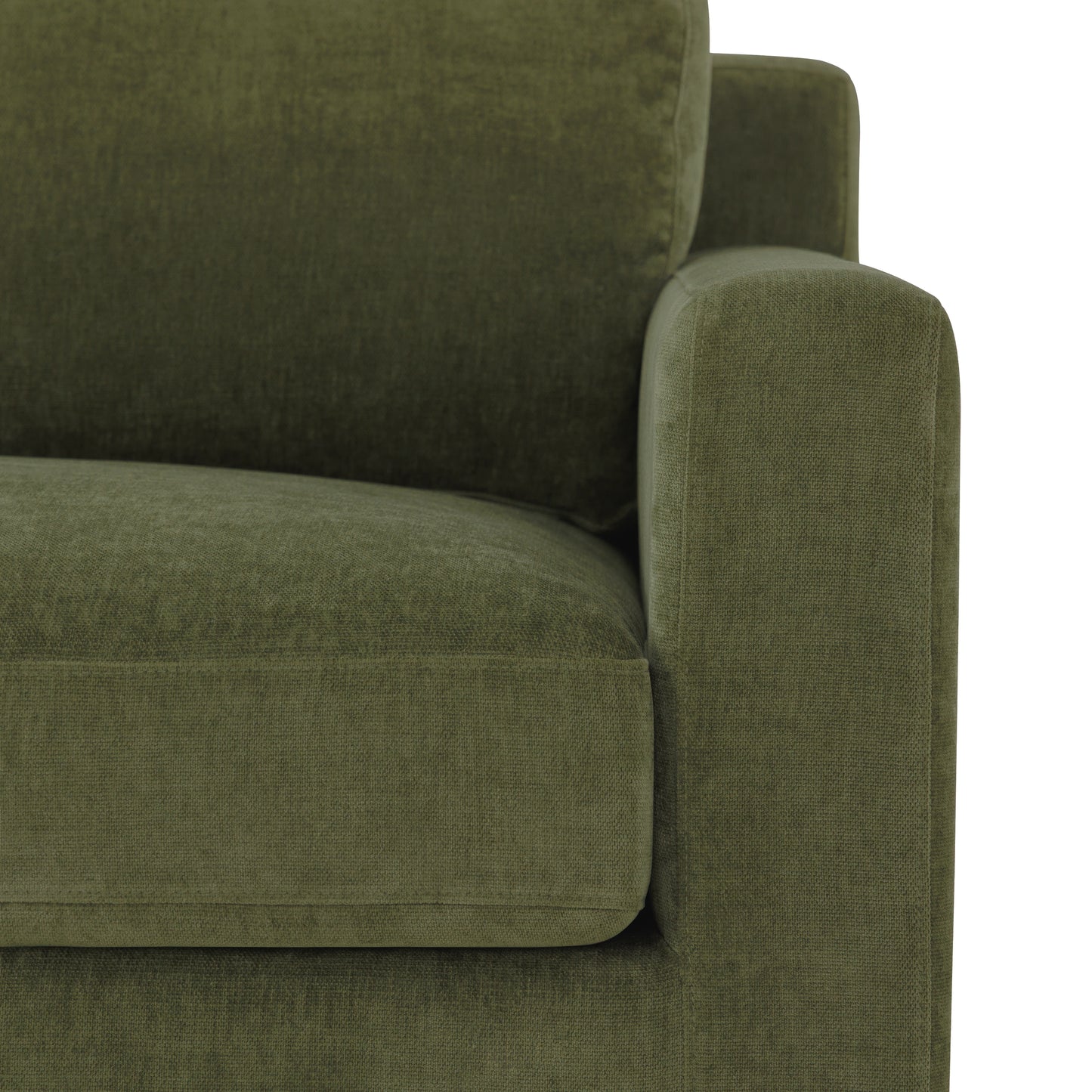 Zyon Left-Facing Bumper Chaise Sectional | Distressed Green