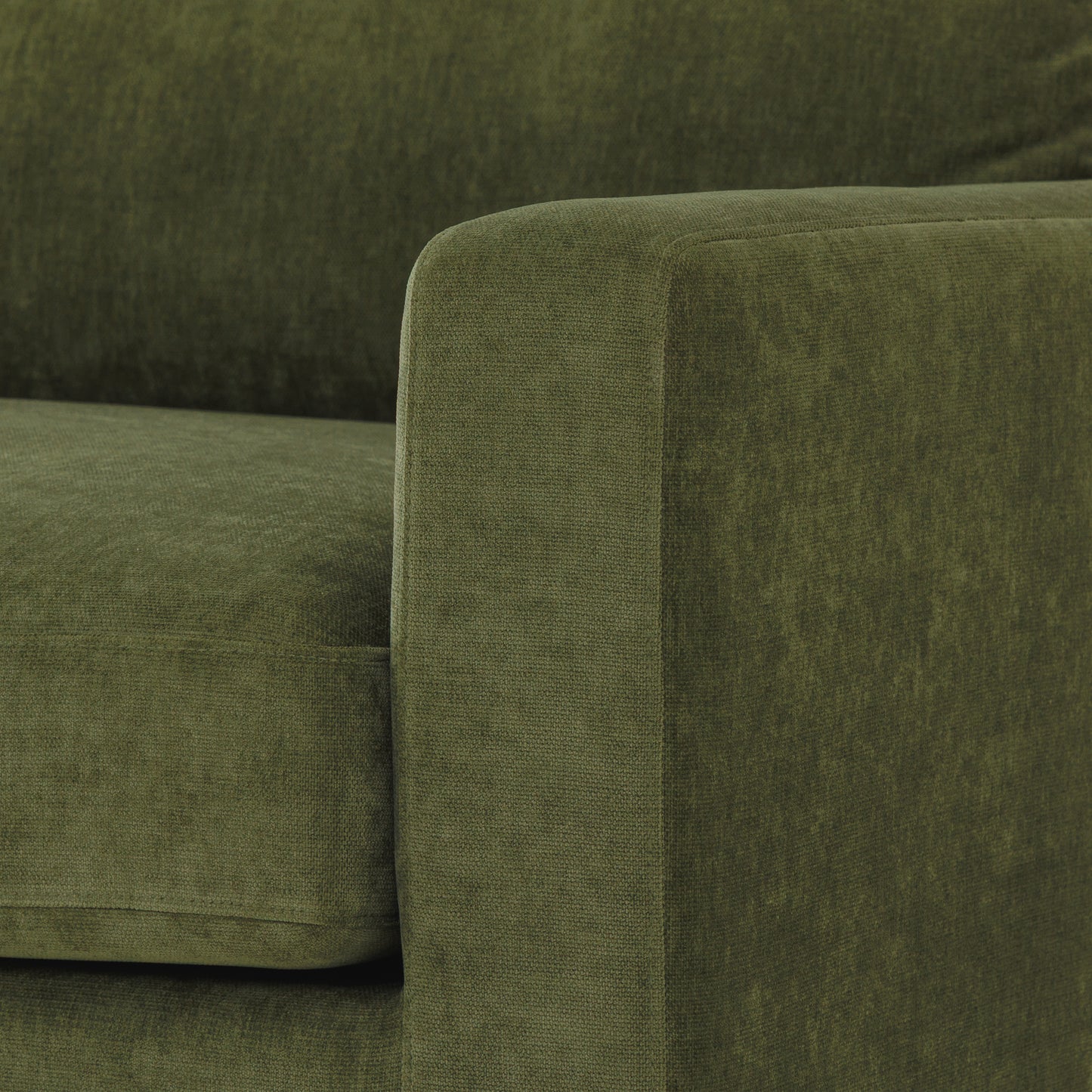 Zyon Left-Facing Bumper Chaise Sectional | Distressed Green