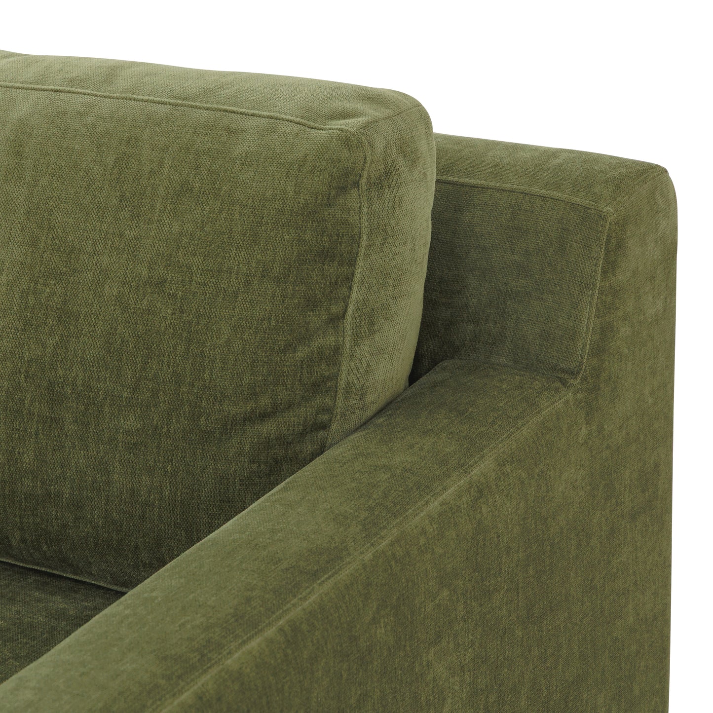 Zyon Left-Facing Bumper Chaise Sectional | Distressed Green