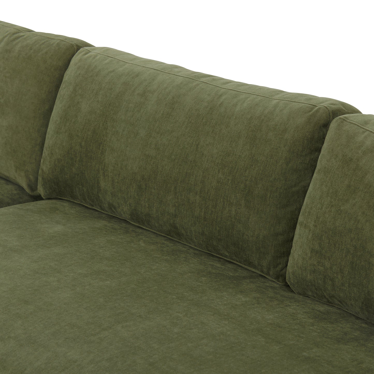 Zyon Left-Facing Bumper Chaise Sectional | Distressed Green
