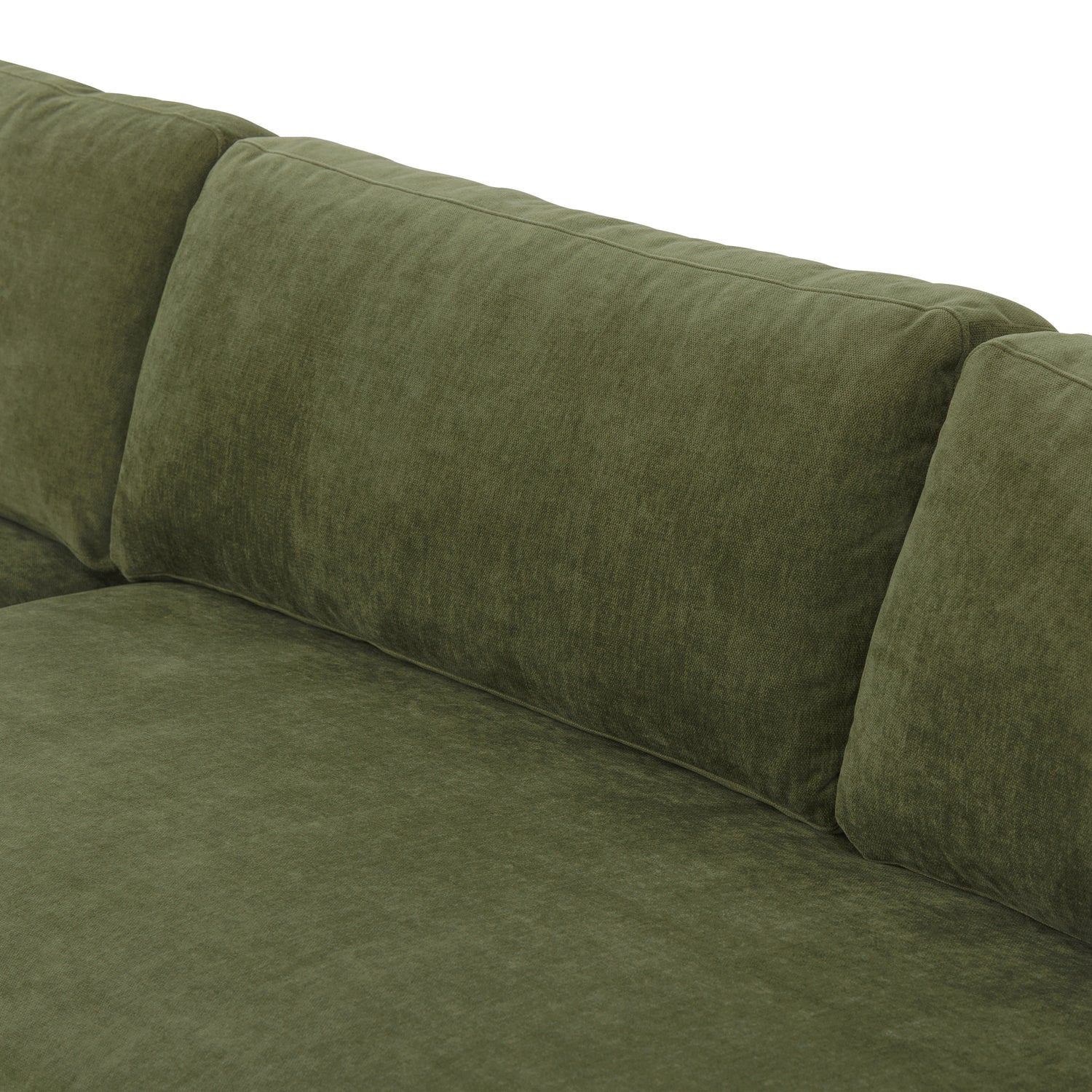 Zyon Left-Facing Bumper Chaise Sectional | Distressed Green 