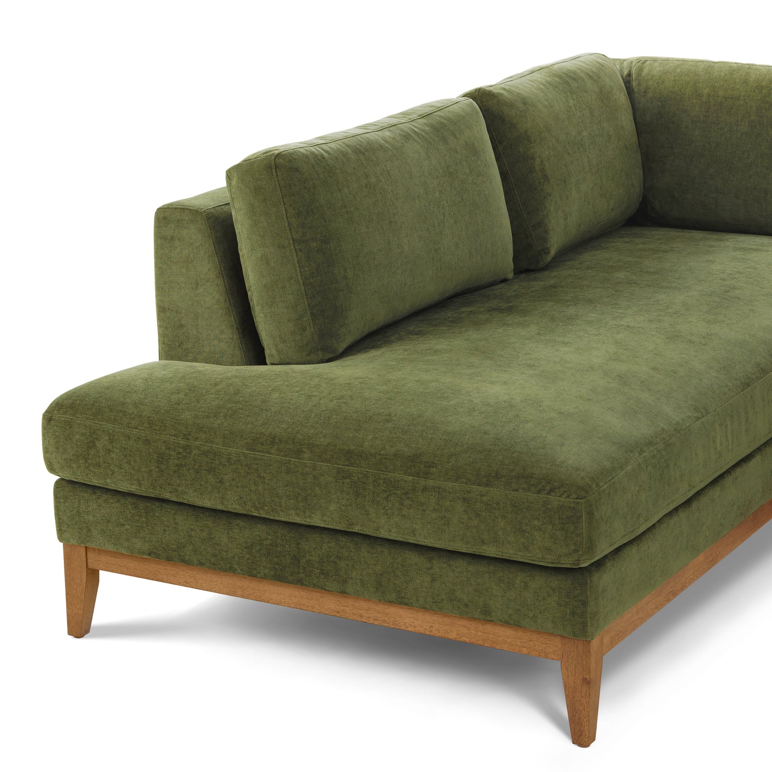 Zyon Left-Facing Bumper Chaise Sectional | Distressed Green 