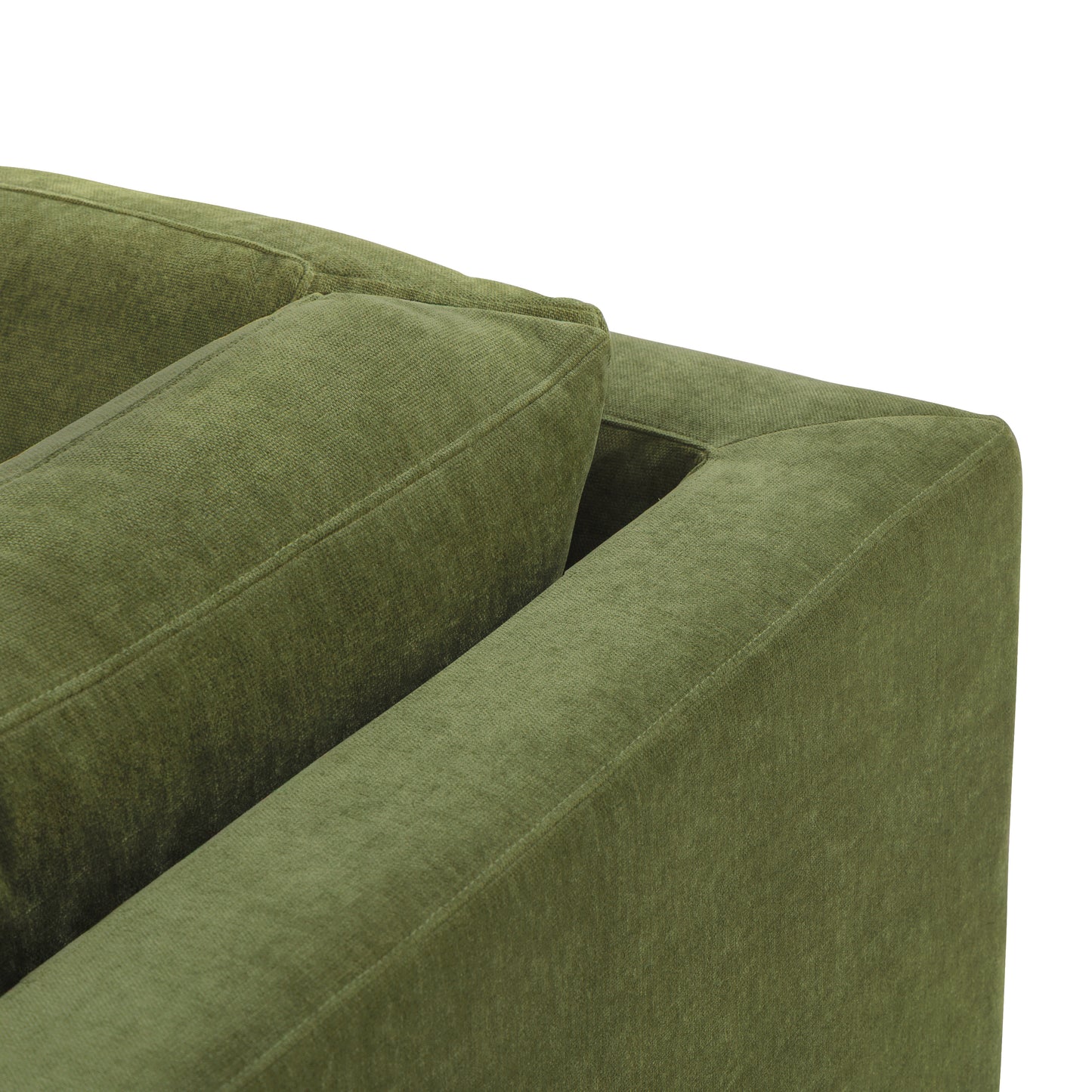 Zyon Left-Facing Bumper Chaise Sectional | Distressed Green