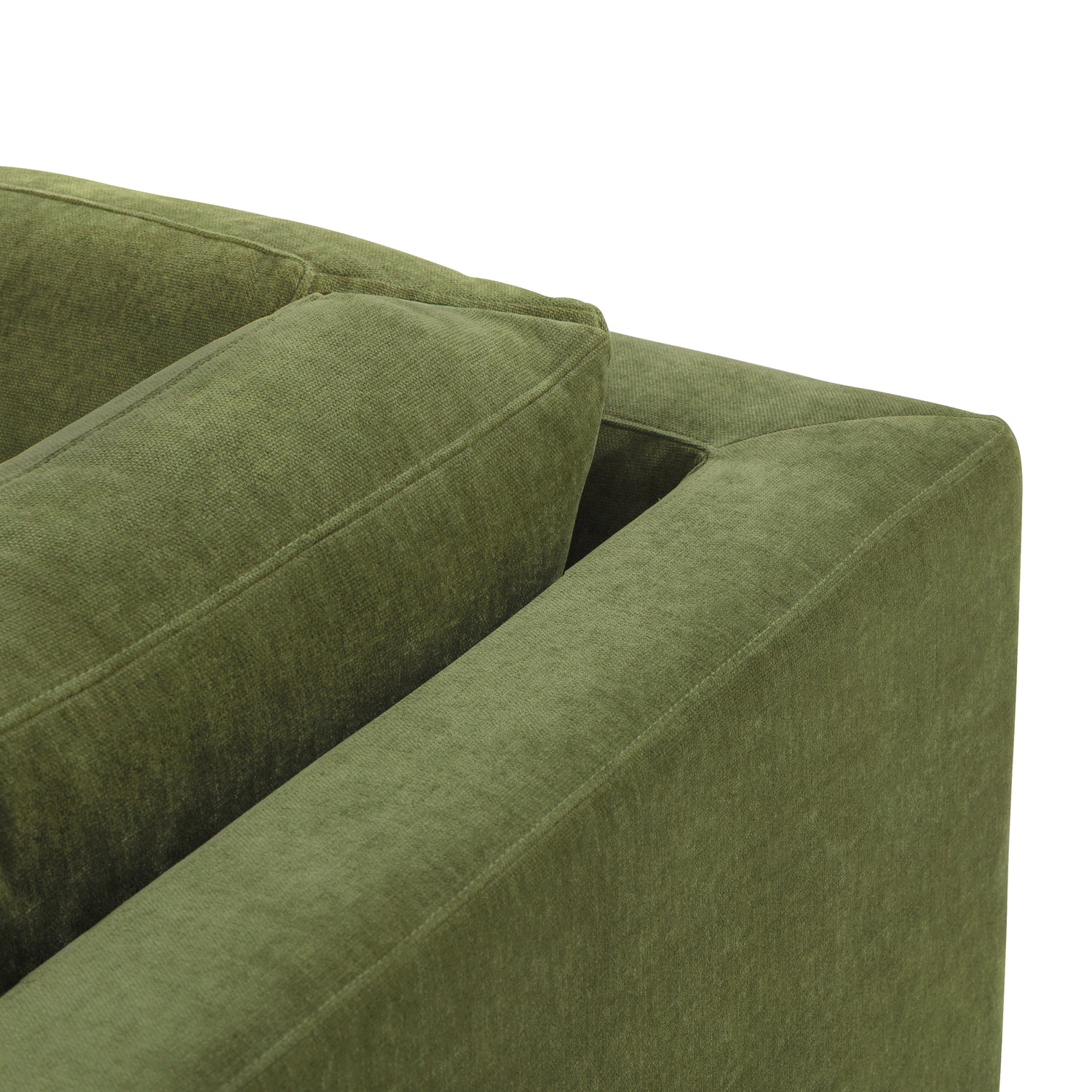 Zyon Left-Facing Bumper Chaise Sectional | Distressed Green 