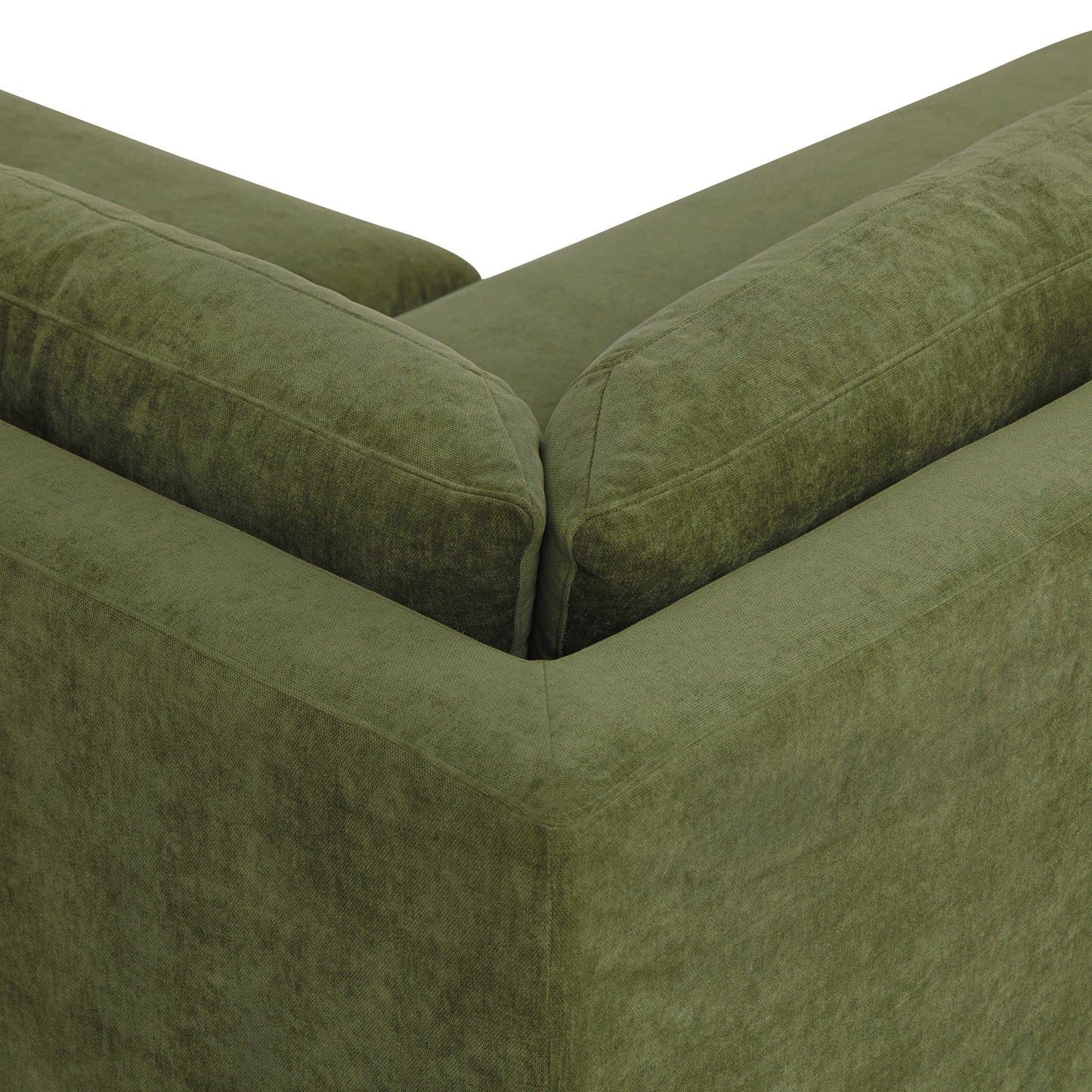 Zyon Left-Facing Bumper Chaise Sectional | Distressed Green