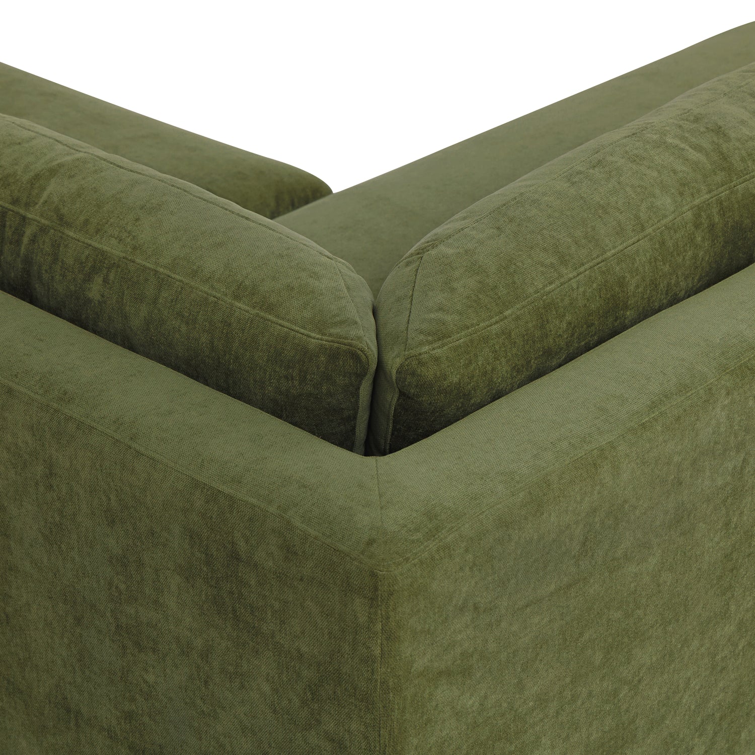 Zyon Left-Facing Bumper Chaise Sectional | Distressed Green 